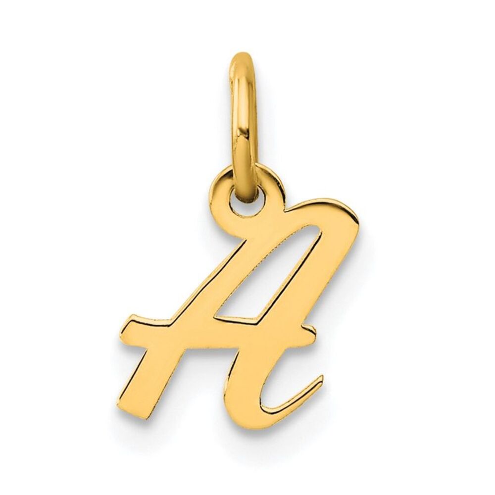 Kazi Luxury 14k Yellow Gold Small Script Letter A… - image 1